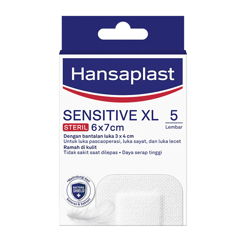 Hansaplast Plester Sensitive Steril XL (6x7cm) 5pcs | Gogobli