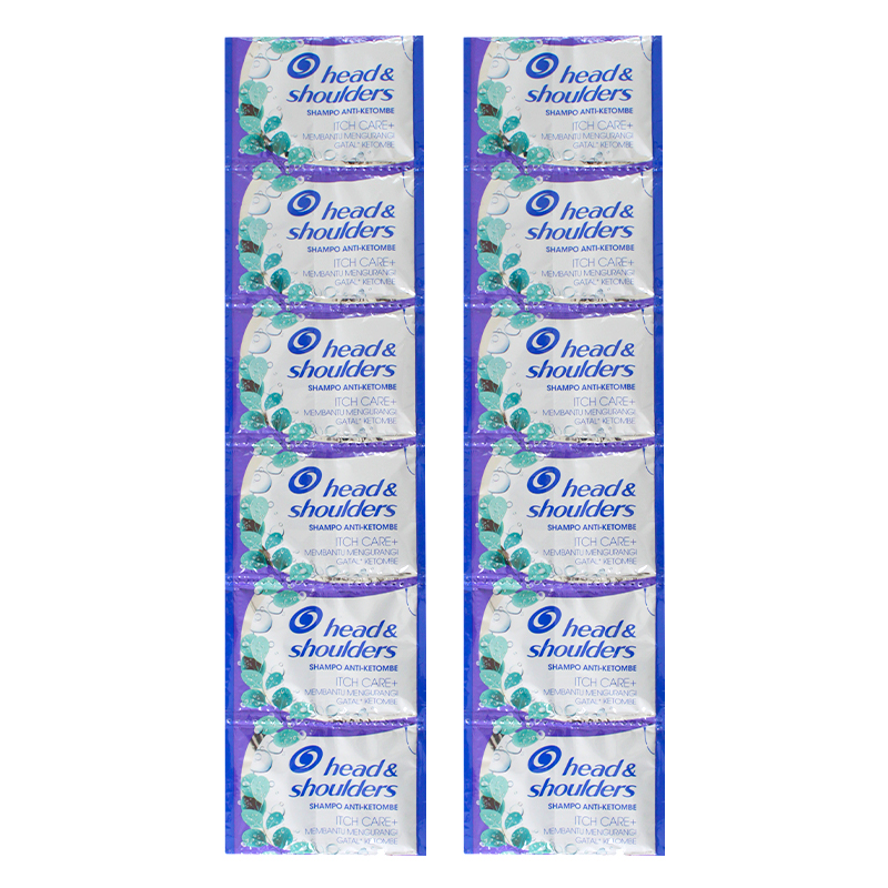 Head & Shoulders Shampo Anti Ketombe Itch Care+ (Anti Gatal) Renceng (10ml X 12 Sachet) | Gogobli