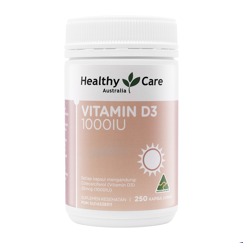 Jual Healthy Care Vitamin D3 1000IU 250 Kapsul Lunak HBHoz
