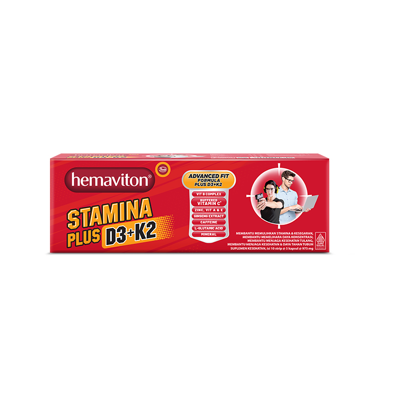 Hemaviton Stamina Plus D3+K2 Strip 5 Kapsul  | Gogobli
