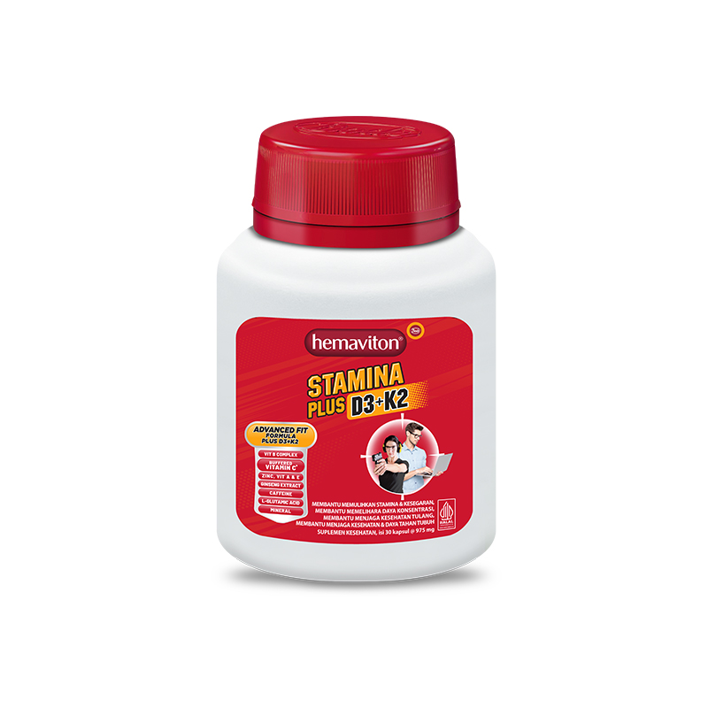 Hemaviton Stamina Plus D3+K2  Botol 30 Kapsul | Gogobli