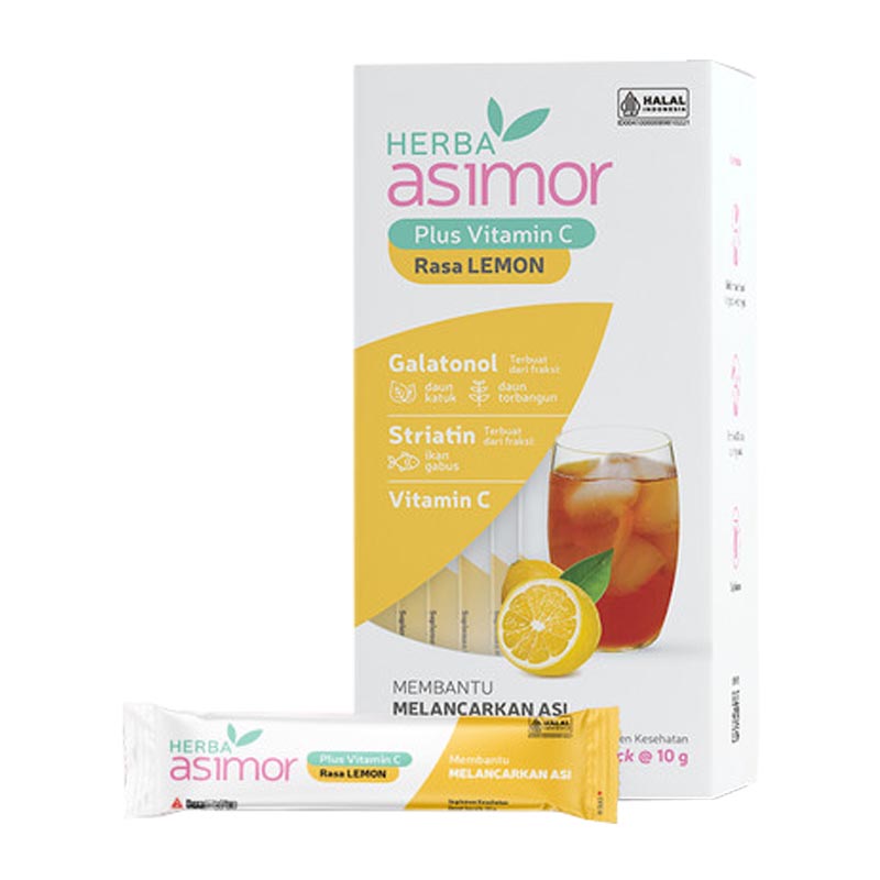 Herba Asimor Plus Vitamin C Rasa Lemon Powder (10 Stick Pack @10gr) | Gogobli