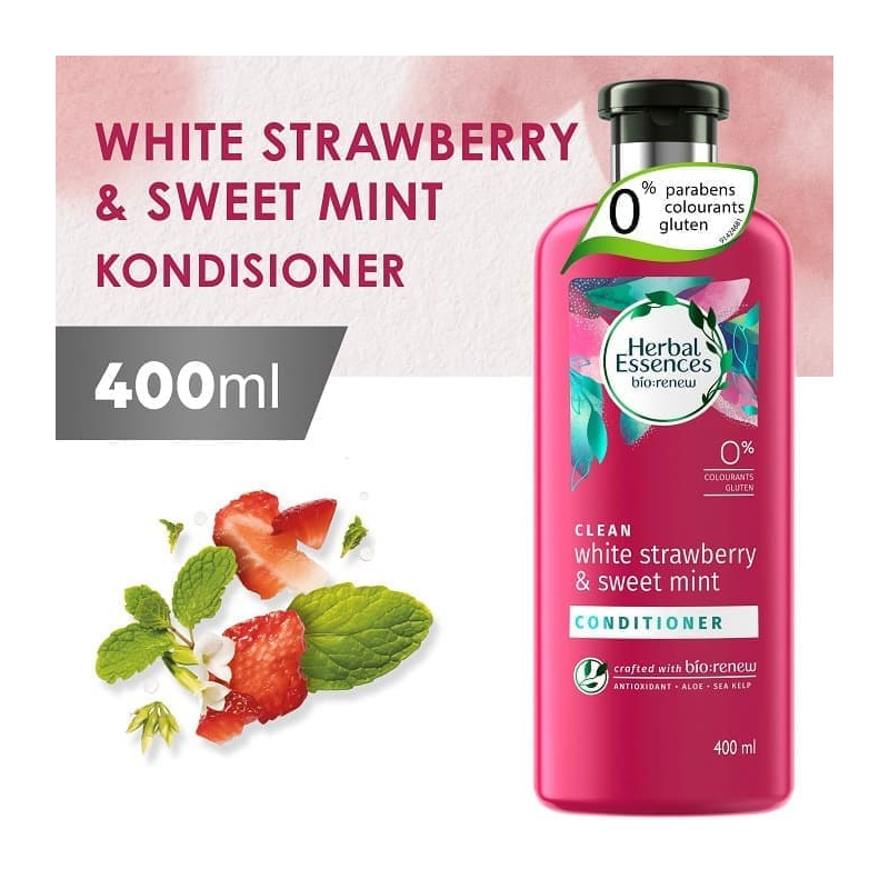 Herbal Essences Bio-Renew Conditioner White Strawberry And Sweet Mint 400ml (ED: Nov 25) | Gogobli