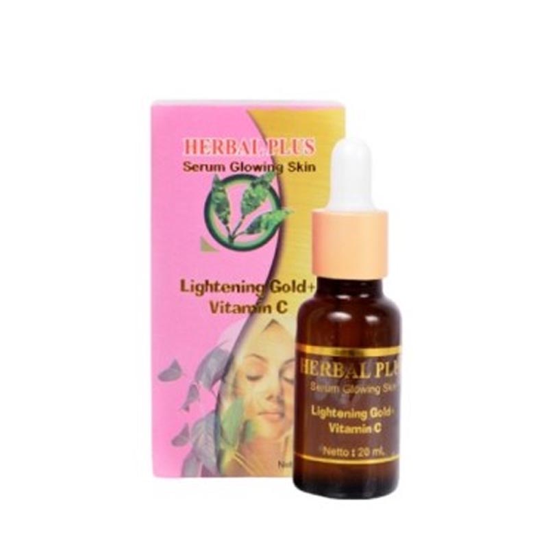 Herbal Plus Serum Glowing Skin Lightening Gold + Vitamin C 20ml | Gogobli