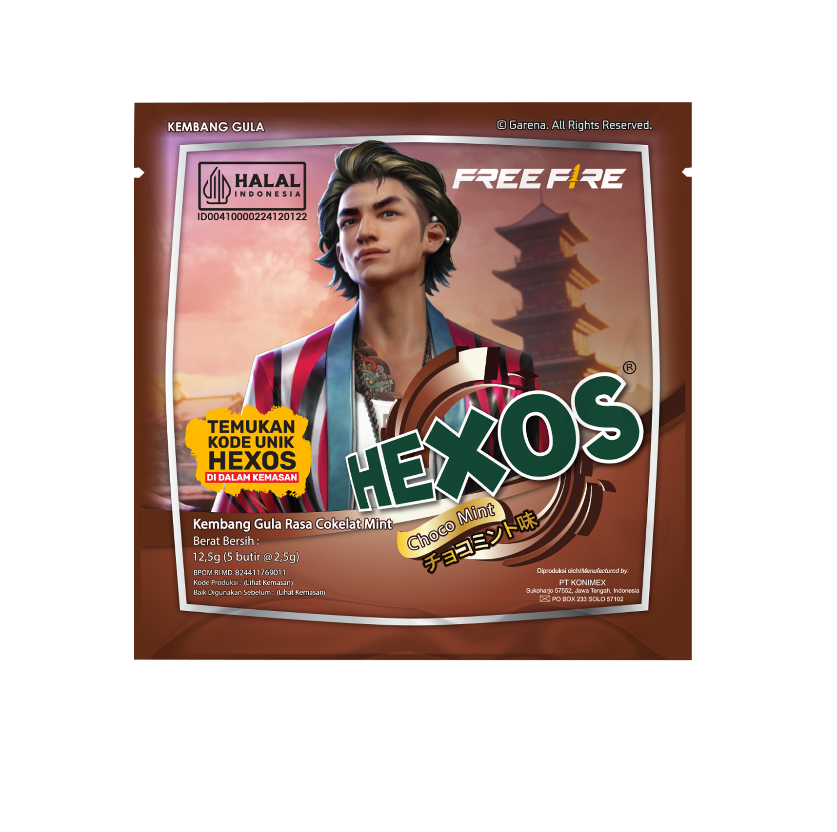 Hexos Chocomint Edisi Free Fire (5 Butir @2.5gr) | Gogobli