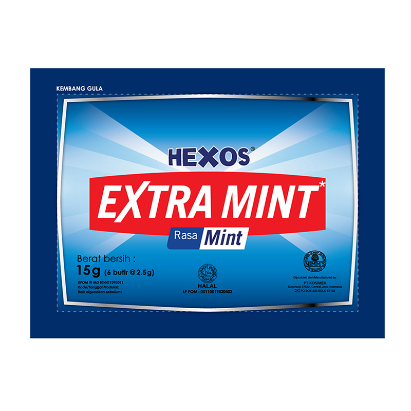 Hexos Extra Mint 15gr (6 Butir @2.5gr) | Gogobli