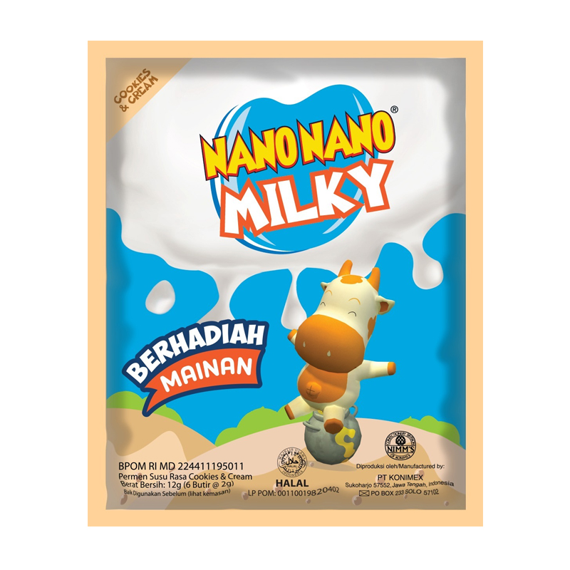 Nano-Nano Milky Cookies And Cream 12gr (6 Butir @2gr) | Gogobli