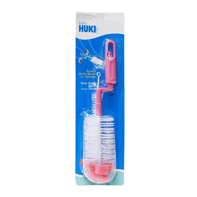 Huki Rotary Bottle And Nipple Brush Pink | Gogobli