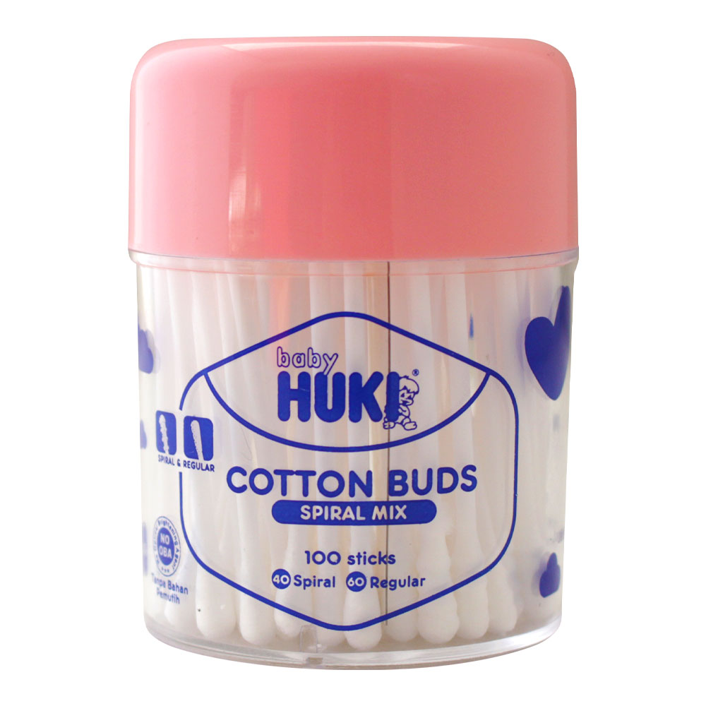 Huki Baby Cotton Buds Spiral Mix 100s | Gogobli
