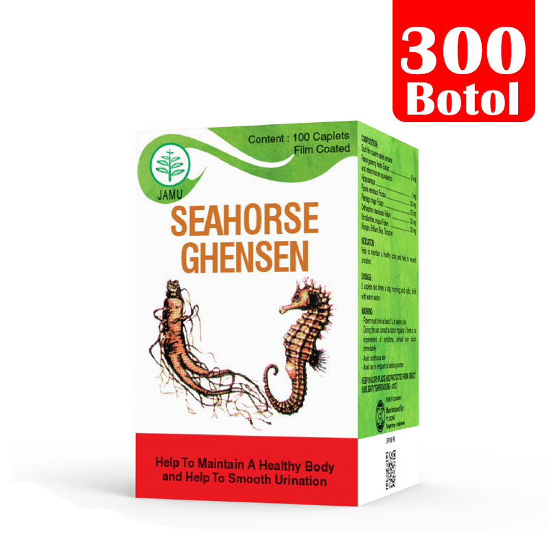 Seahorse Ghen Shen Kidney 100 Kaplet (300 Botol) | Gogobli