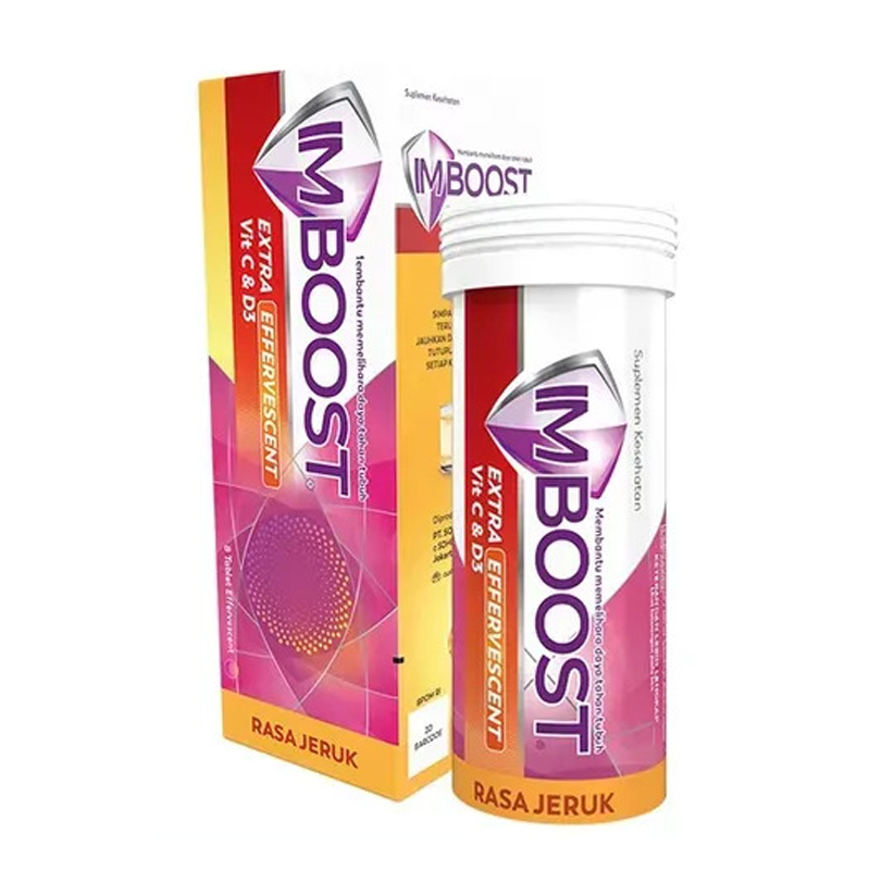 Imboost Effervescent Extra Vit C & D3 Rasa Jeruk 8 Tablet | Gogobli