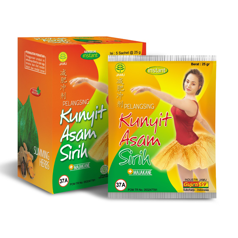 Jamu Gujati Pelangsing Kunyit Asam Sirih Plus Majakane (5s @ 25gr) | Gogobli