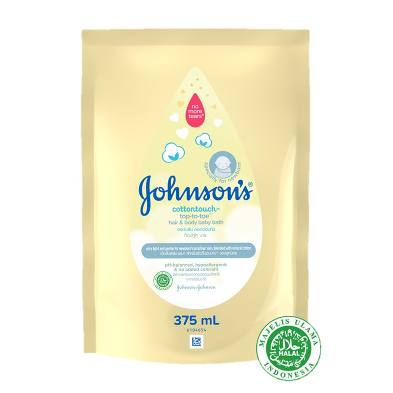 Johnsons Baby Hair And Body Bath CottonTouch Top-to-Toe Refill 375ml | Gogobli