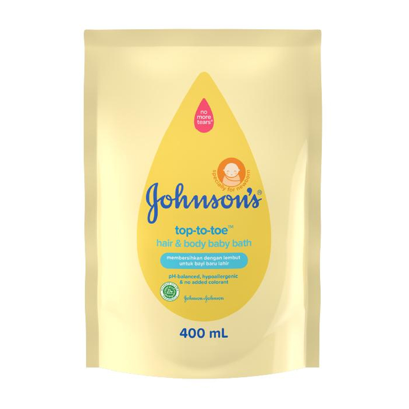 Johnsons Baby Hair And Body Bath Top-to-Toe Refill 400ml | Gogobli