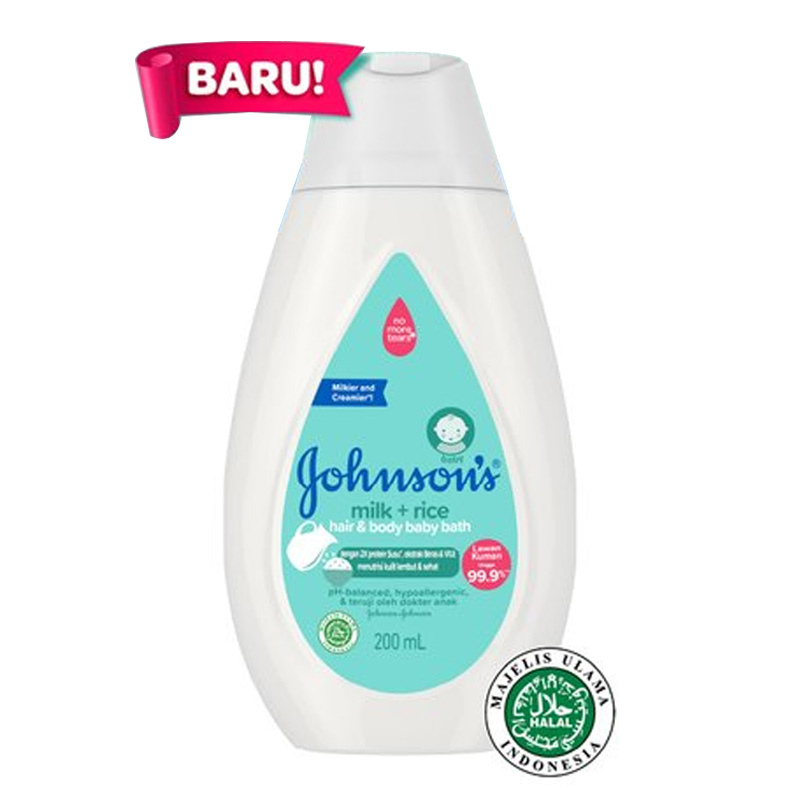 Johnsons Baby Hair And Body Bath Milk And Rice 200ml | Gogobli