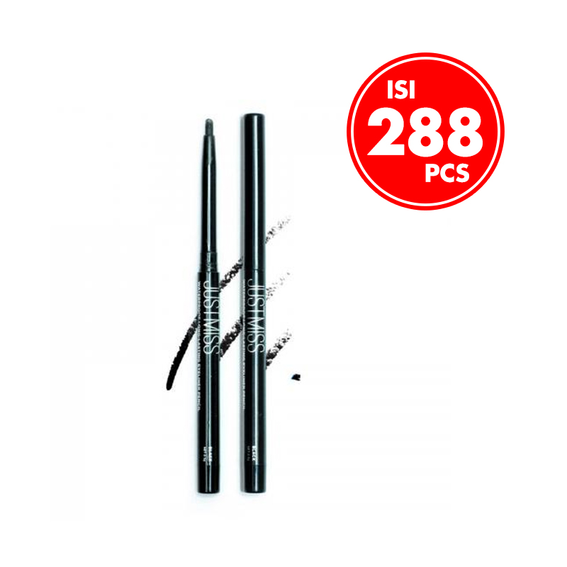 Just Miss Long Lasting Eyeliner Pencil Black 0.3gr (Isi 288pcs) | Gogobli