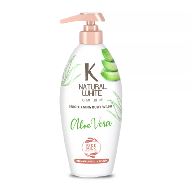 K Natural White Brightening Body Wash Aloe Vera Bottle Pump 500ml | Gogobli