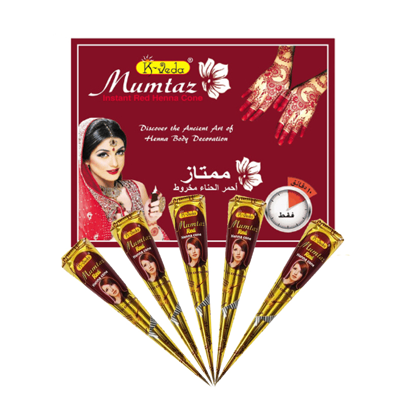 Khojati K-Veda Mumtaz Henna Cone Red Box (12pcs @ 25gr) | Gogobli