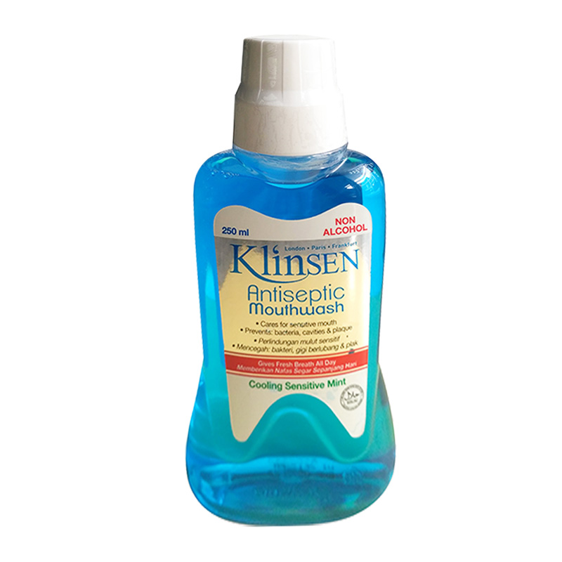 Klinsen Antiseptic Mouthwash Cooling Sensitive Mint 250ml (ED: Apr 22) | Gogobli