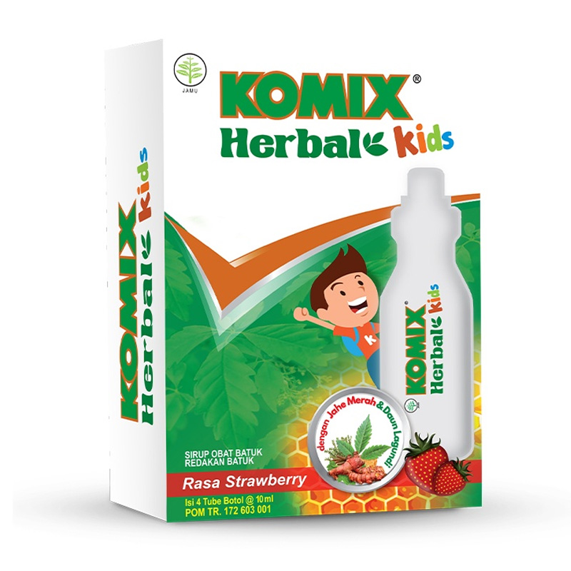 Komix Herbal Kids Strawberry (4 Tube @ 10ml) | Gogobli
