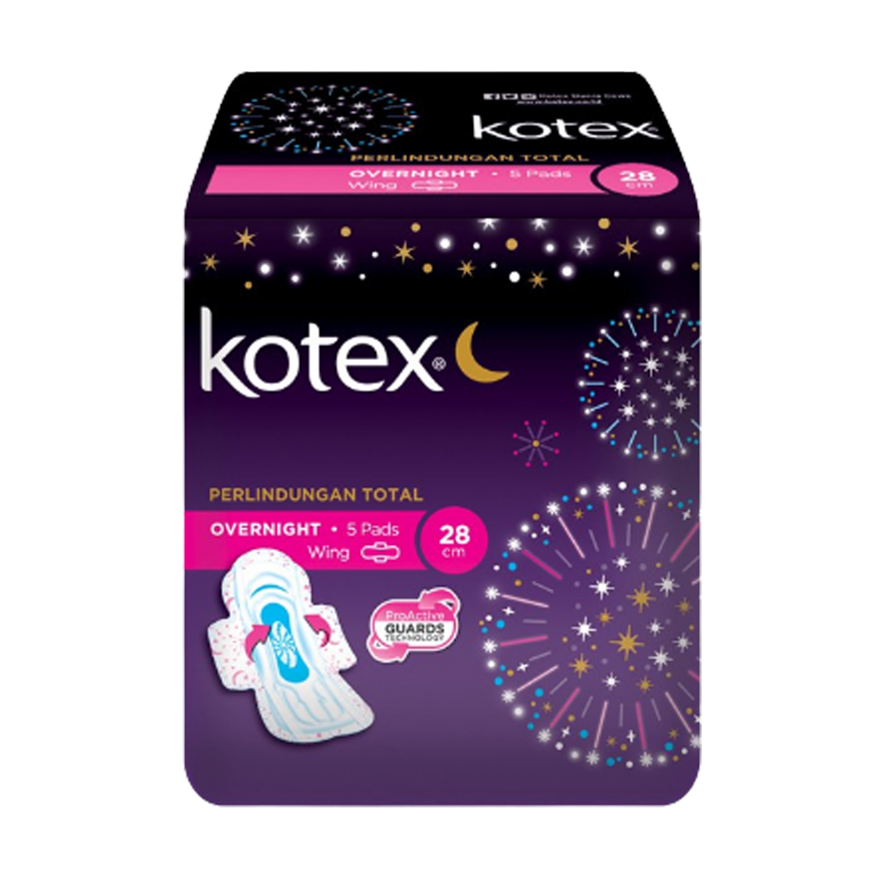 Kotex ProActive Guards Overnight Wing 28cm 5s | Gogobli