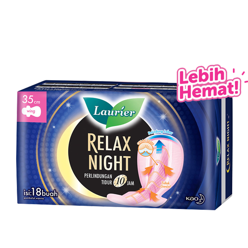 Laurier Relax Night Wing 35cm 18pcs | Gogobli