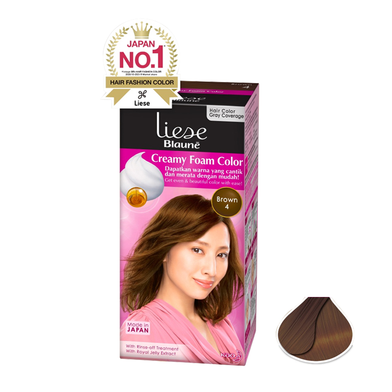 Liese Blaune Creamy Foam Color Brown 4 108ml | Gogobli