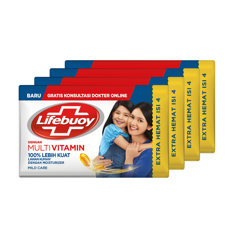 Lifebuoy Antibacterial Soap Mild Care (4X100gr) | Gogobli