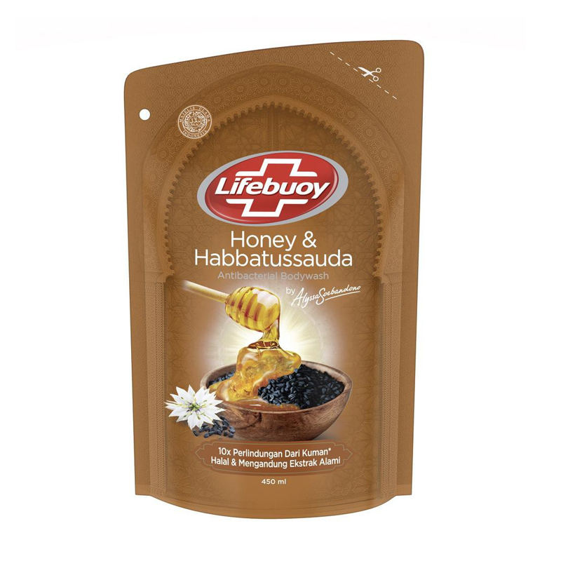Lifebuoy Antibacterial Body Wash Honey And Habbatussauda Refill 450ml | Gogobli