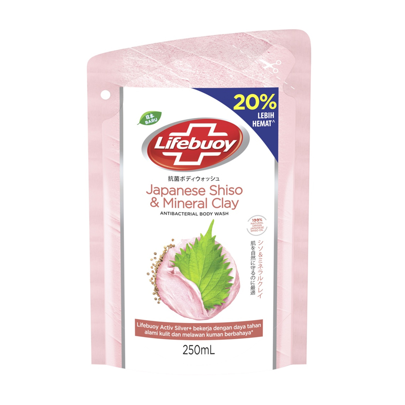 Lifebuoy Antibacterial Body Wash Japanese Shiso And Mineral Clay Refill 250ml | Gogobli