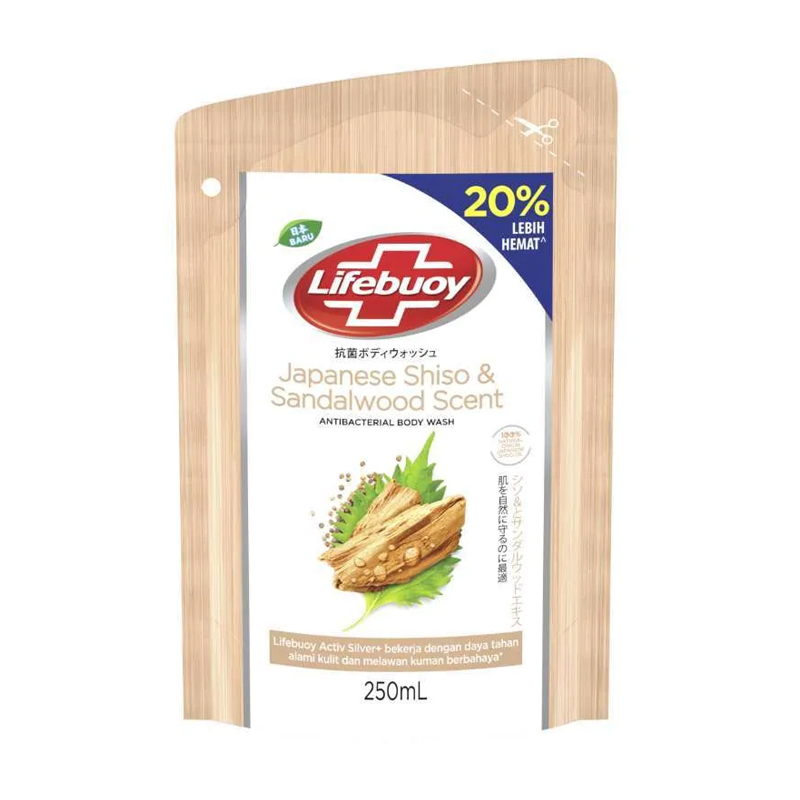 Lifebuoy Antibacterial Body Wash Japanese Shiso And Sandalwood Scent Refill 250ml | Gogobli