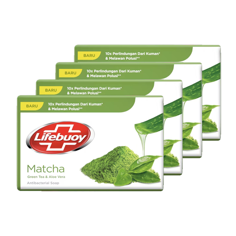 Lifebuoy Antibacterial Soap Matcha Green Tea & Aloe Vera (4x100gr) | Gogobli
