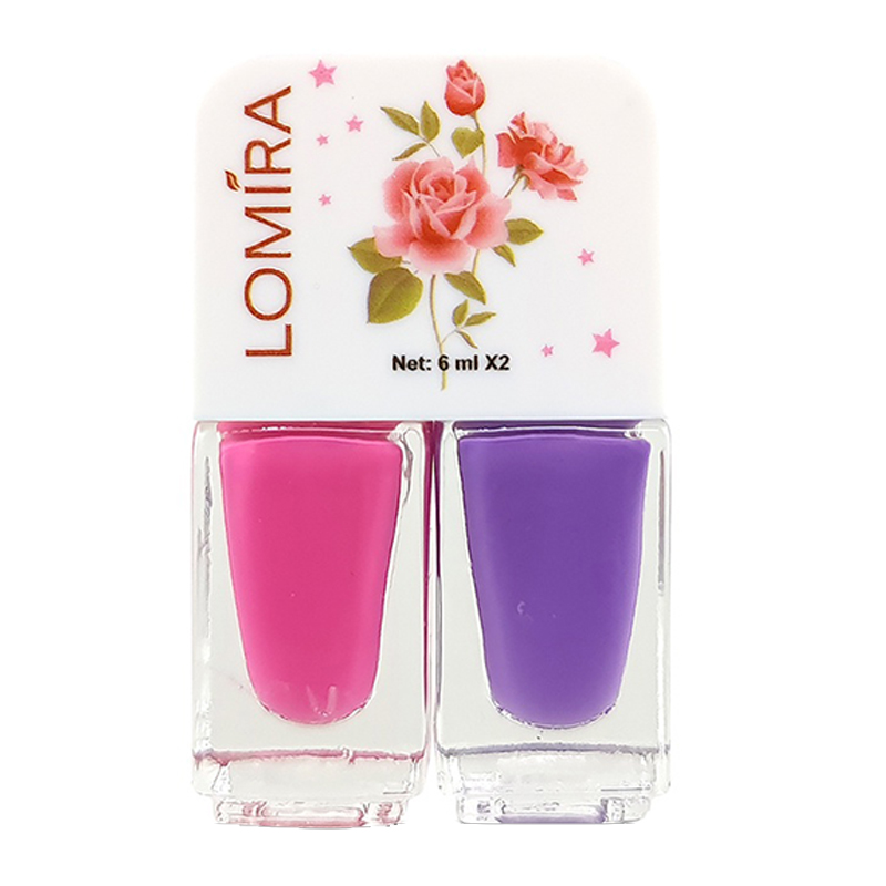 Lomira Nail Polish 2in1 Dual Color K201 (6x2ml) | Gogobli