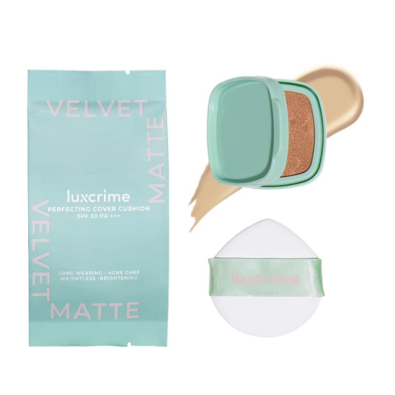 Luxcrime Perfecting Cover Cushion Velvet Matte (SPF50 PA +++) Refill N00 | Gogobli