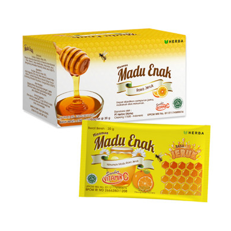 Madu Enak Rasa Jeruk Box (12 Sachet @ 20gr) | Gogobli