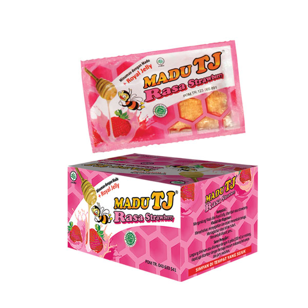 Jual Madu TJ Sachet Strawberry 12 Sachet 20gr Gogobli