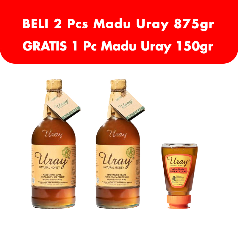 Madu Uray 875gr (BELI 2 Pcs GRATIS 1pc Madu Uray 150gr) | Gogobli