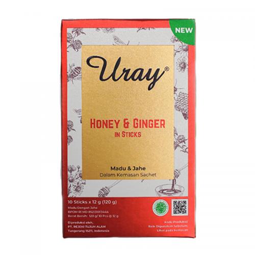 Madu Uray Honey And Ginger Stick (10 Stick @ 12gr) (ED: Jul 23) | Gogobli