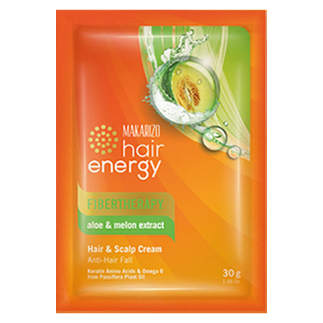 Makarizo Hair Energy Fibertherapy Hair And Scalp Cream Aloe And Melon Extract 30gr | Gogobli