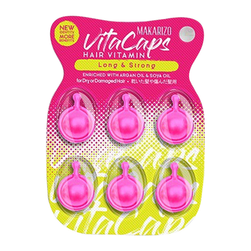 Makarizo VitaCaps Hair Vitamin Long And Strong Blister (6 Kapsul @1ml) | Gogobli