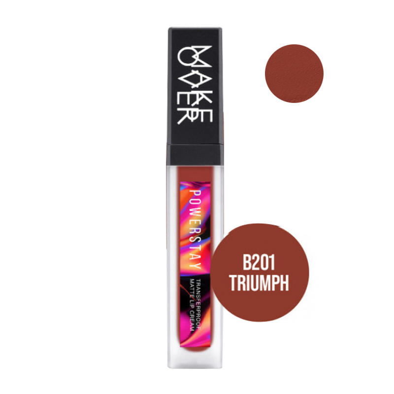 Make Over Powerstay Transferproof Matte Lip Cream B201 Triumph 7gr | Gogobli