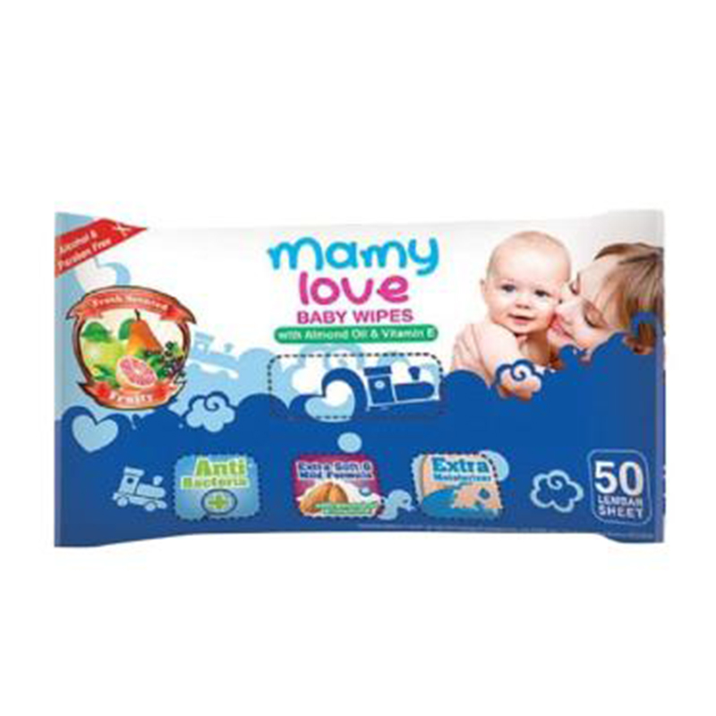 MamyLove Baby Wipes With Almond Oil And Vitamin E 50s | Gogobli