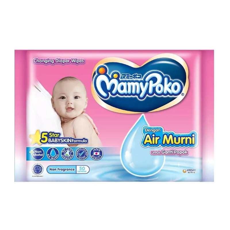 MamyPoko Baby Wipes Air Murni Non Fragrance 50pcs | Gogobli