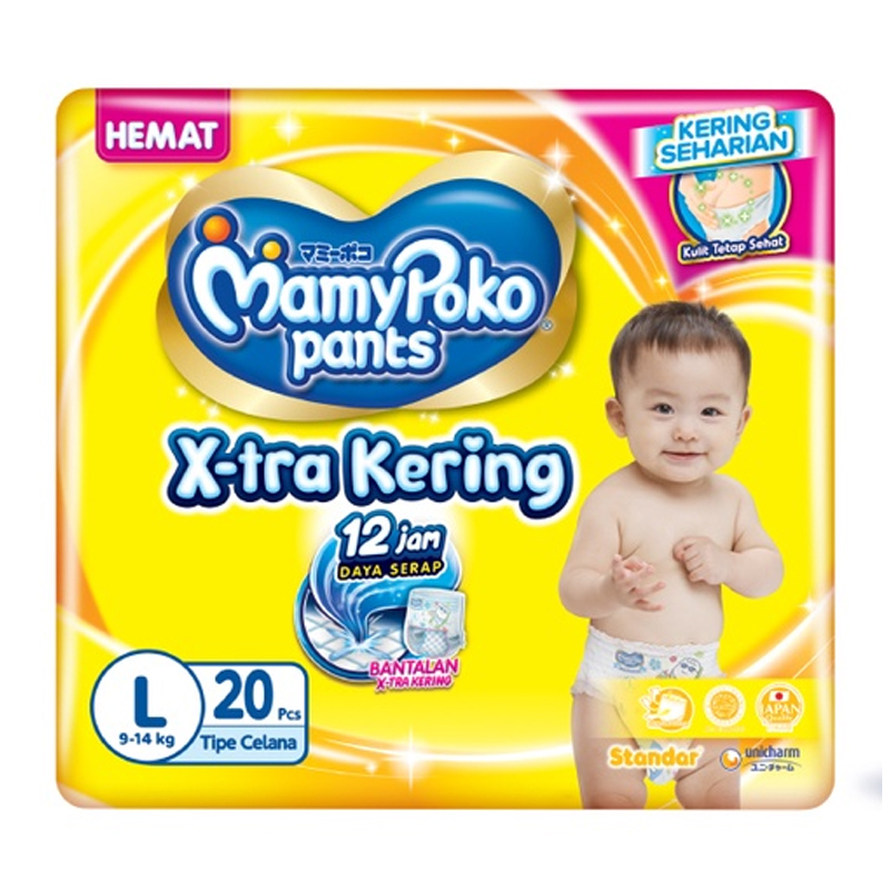 MamyPoko Pants X-Tra Kering Standar (Tipe Celana) L 20pcs | Gogobli