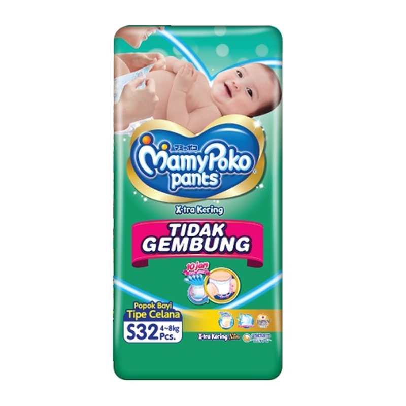 MamyPoko Pants X-Tra Kering Slim Standar (Tipe Celana) S 32pcs | Gogobli