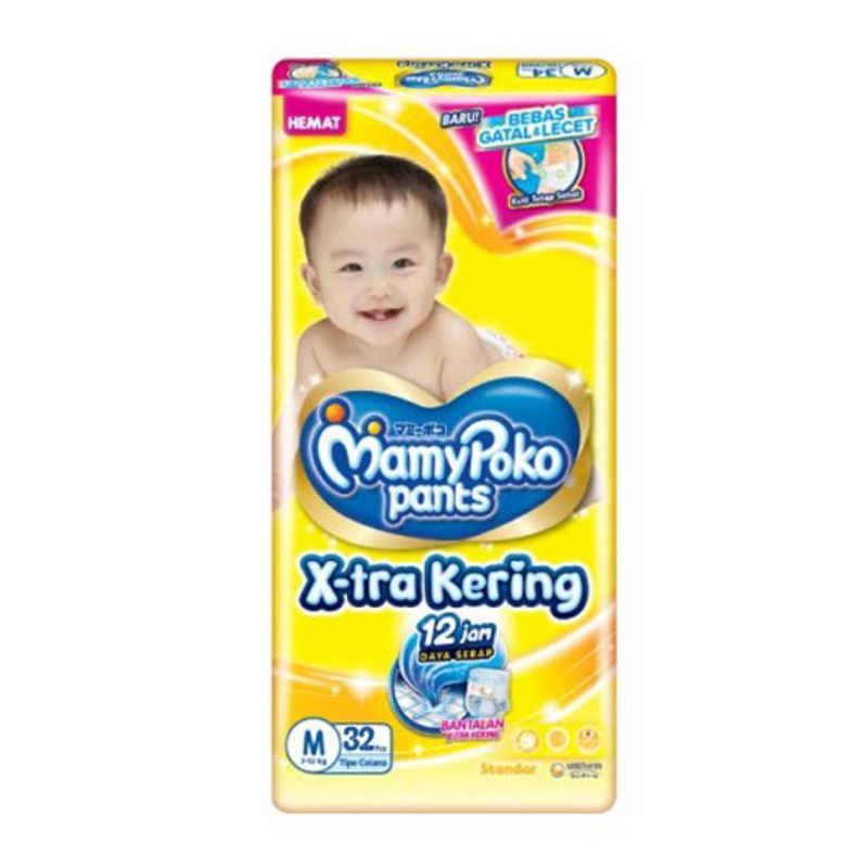 MamyPoko Pants X-Tra Kering Standar (Tipe Celana) M 32pcs | Gogobli