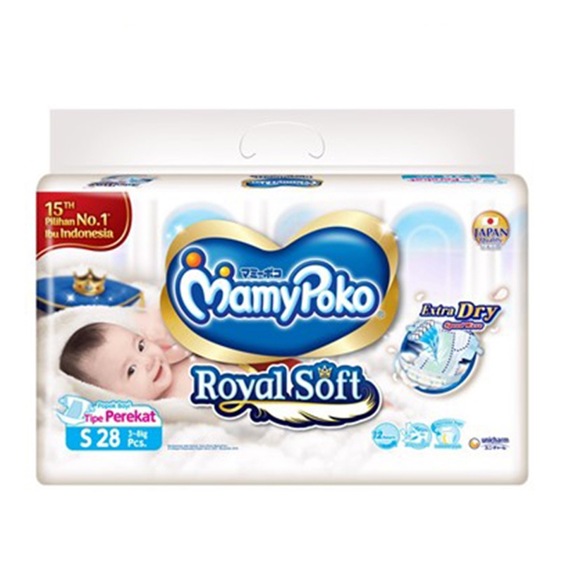 MamyPoko Royal Soft (Tipe Perekat) S 28pcs | Gogobli