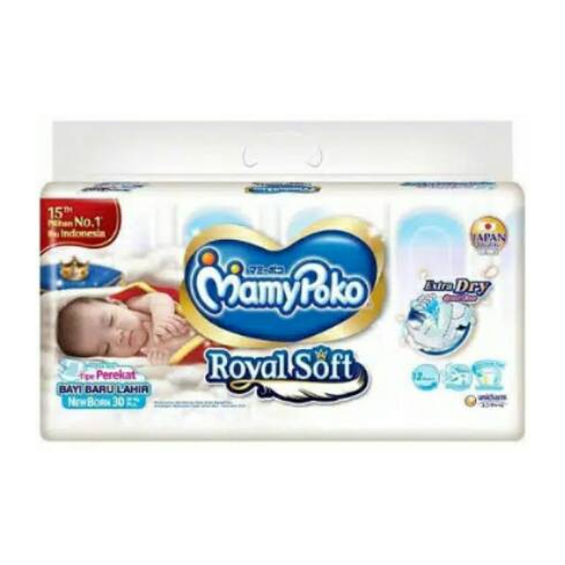 MamyPoko Royal Soft (Tipe Perekat) NB 30pcs | Gogobli
