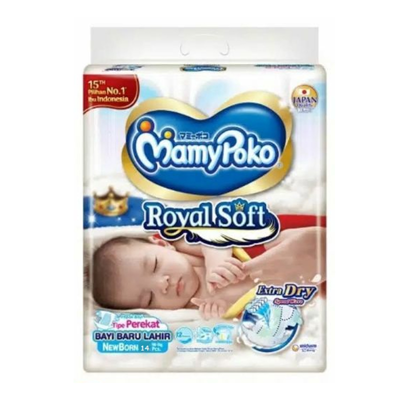 MamyPoko Royal Soft (Tipe Perekat) NB 14pcs | Gogobli