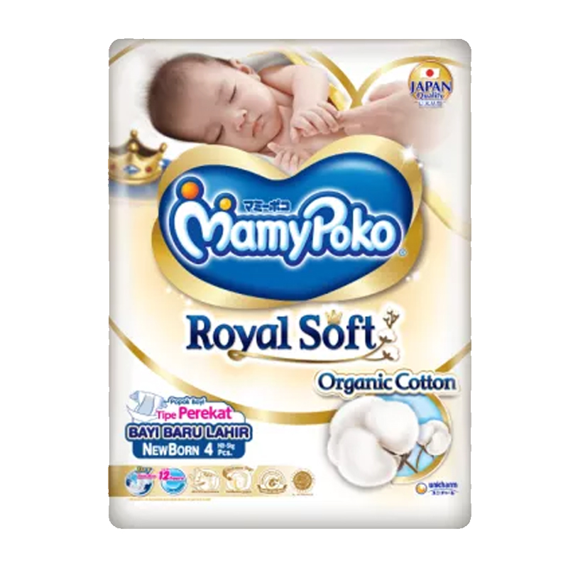 MamyPoko Royal Soft (Tipe Perekat) NB 4pcs | Gogobli